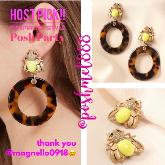 Stella & Dot [V] 2-in-1🐝Buzz Thrill Hoops Bumblebee Earrings - Picture 4 of 16